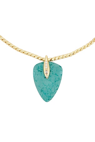 Ettika Twisted Turquoise Statement Pendant Necklace in Metallic Gold