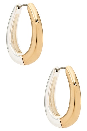 Ettika Metallic Mix Medium Hoop Earrings in Gold & Silver