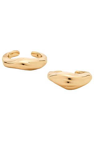 Ettika Liquid Lux Ear Cuff Set in Metallic Gold
