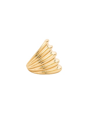 Ettika Thick Textured Band Ring in Metallic Gold