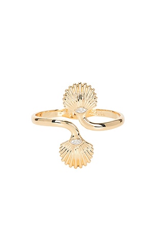 Ettika Oceanic Dream Scallop Bangle in Metallic Gold