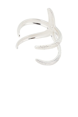 Ettika Starfish Hug Cuff in Metallic Silver