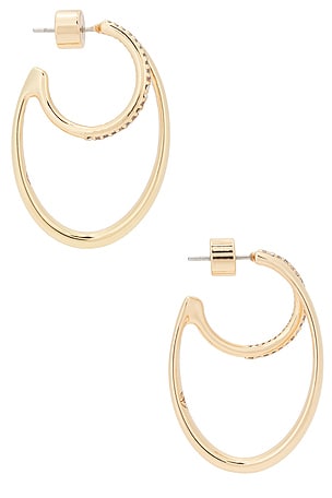 Ettika Golden Rings Hoop Earrings in Metallic Gold