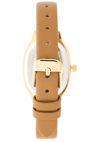 Ettika Harper Timeless Texture Leather Watch in Tan