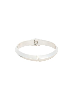 Ettika Base Stacking Bangle Bracelet in Metallic Silver