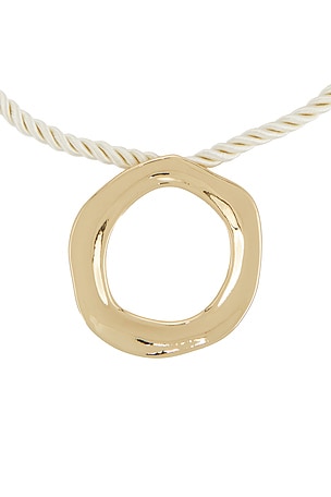 Ettika Open Circle Silk Necklace in Metallic Gold