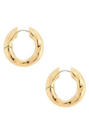 Ettika Liquid Luxe Medium Hoop Earrings in Metallic Gold