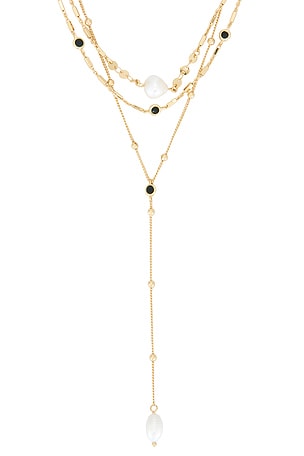 Ettika Forever Falling Pearl Lariat Necklace
