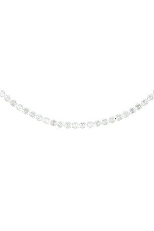 Ettika Simply Tennis Necklace in Metallic Silver