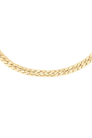 Ettika Flat Chain Necklace in Metallic Gold