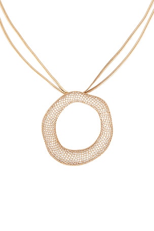 Ettika Open Circle Pave Necklace in Metallic Gold
