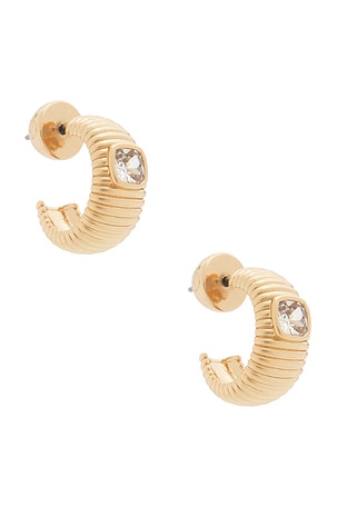 PENDIENTES DE ARO RIBBED EMERALD MEDIUM HOOPS Ettika