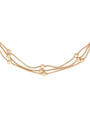 Ettika Molten Snake Chain Necklace in Metallic Gold