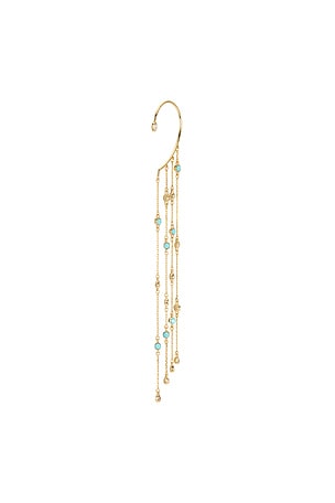 Ettika Linear Chains Statement Ear Cuff in Metallic Gold