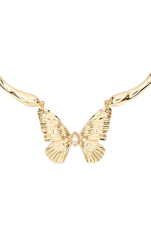 Ettika Fluttering Glow Collar Necklace in Metallic Gold