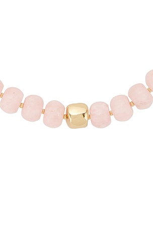 Ettika Power Bead Statement Necklace in Rose