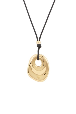 Ettika Melted Edge Pendant Necklace in Metallic Gold
