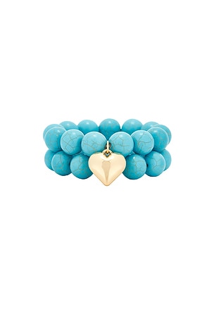 Ettika Luck And Love Turquoise Bracelet Set in Turquoise