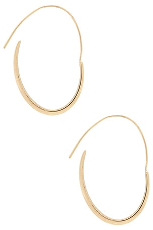 Ettika Oval Threader Hoops in Metallic Gold