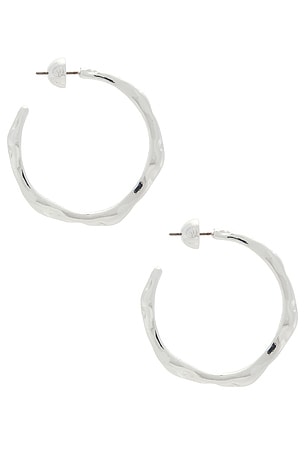 Ettika Classical Wave Hoops in Metallic Silver