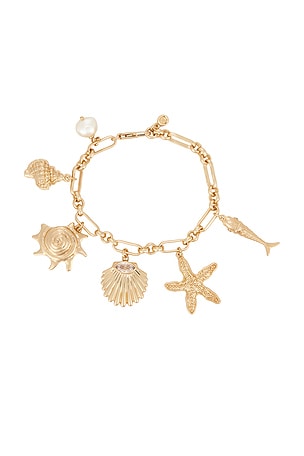 Ettika Oceanic Dreams Charm Bracelet in Metallic Gold