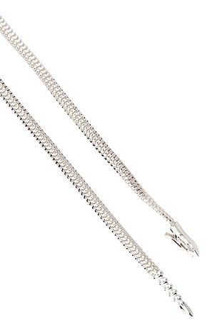 Ettika Wrap & Clip Dual-wear Waist And Necklace Chain in Metallic Silver