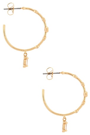 Ettika Delicate Crystal Charm Hoop Earrings