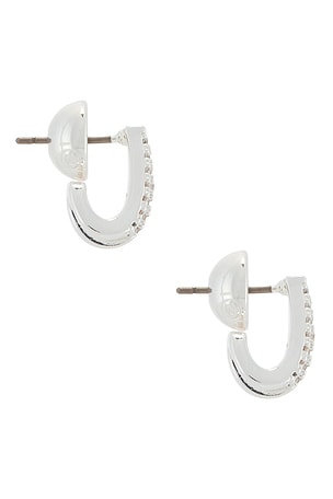 Ettika Glisten Wing Pave Earrings in Metallic Silver