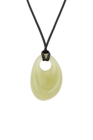 Ettika Resin Drop Cord Necklace in Olive