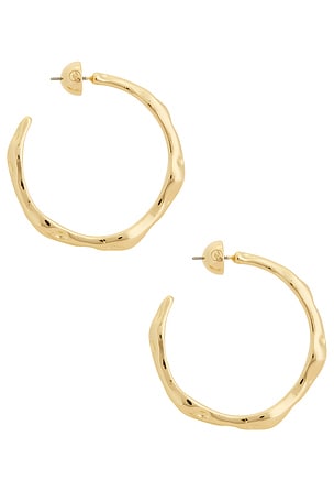 Ettika Classical Wave Hoops in Metallic Gold