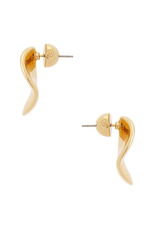 Ettika Molten Disc Stud Earrings in Metallic Gold