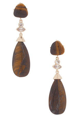 Tiger's Eye Solstice Drop Earrings Ettika