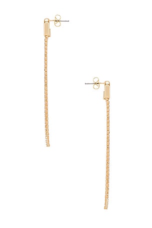 Ettika Double Chain Drop Earring in Metallic Gold