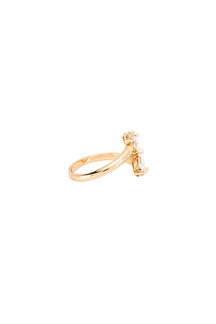 Ettika Wrap Crystal Ring in Metallic Gold. Size 8. Also