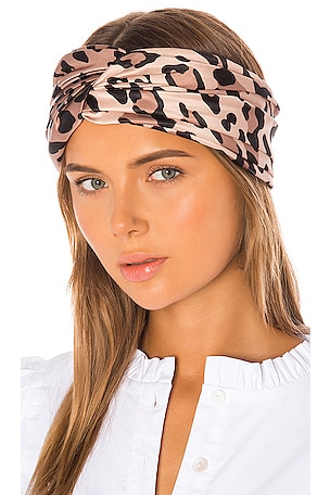 Eugenia Kim Brown and Black Animal Print Headband Eugenia Kim Gigi Headscarf in Camel & Black | REVOLVE main image 3