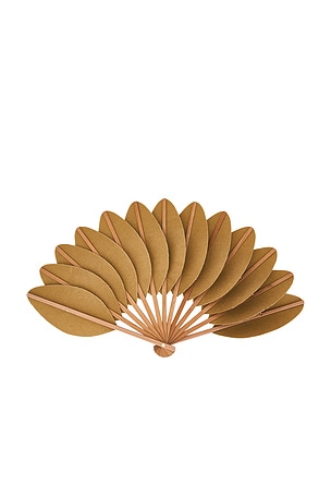 Eva Ventai Large Palmette Glitter The Classic Format Fan in Metallic Gold