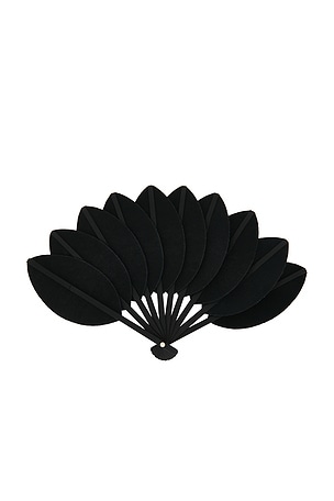 Eva Ventai Mini Palmette Glitter The Compact Fan in Black