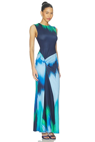 eywasouls malibu Annie Sleeveless Midi Dress in Blue,Navy