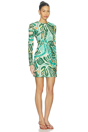 eywasouls malibu Scarlet Mini Dress in Green,Yellow