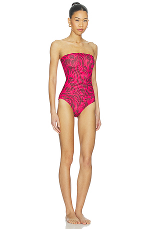 eywasouls malibu Soleil Bandeau One Piece in Red,Burgundy. Size XS. Also