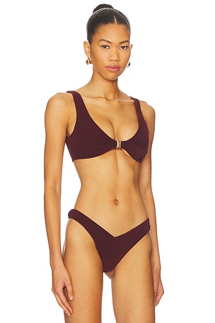 FAE Kendall Triangle Bikini Top in Wine