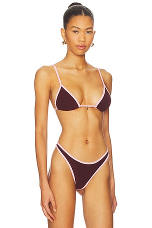 FAE Lumi Triangle Bikini Top in Wine