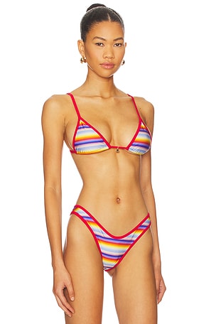 FAE Lumi Triangle Bikini Top in Red. Size XS. Also