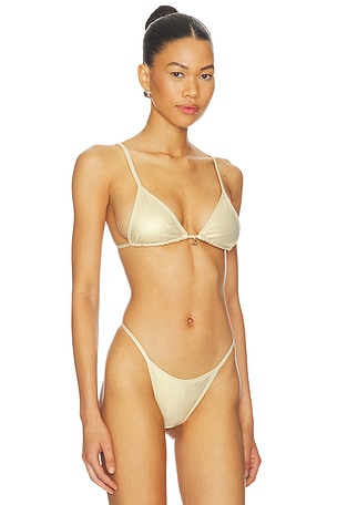 FAE Lumi Bikini Top in Metallic Gold. Size XS. Also