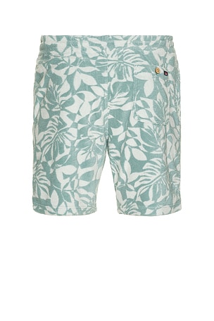 Faherty Cabana Towel Terry Sweatshort in Teal