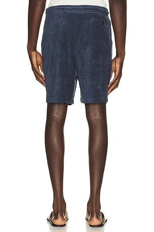 Faherty Cabana Towel Terry Sweatshort in Blue