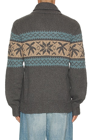 Faherty Surf To Snow Zip Cardigan in Grey