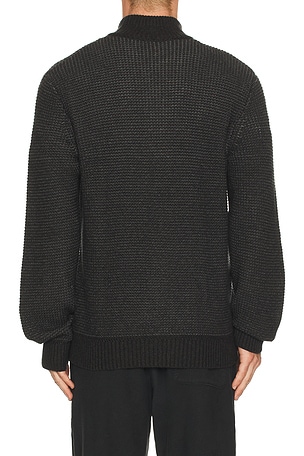 Faherty Quarter Button Sweater in Charcoal
