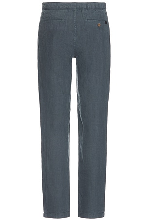 Faherty Linen Drawstring Pants in Navy