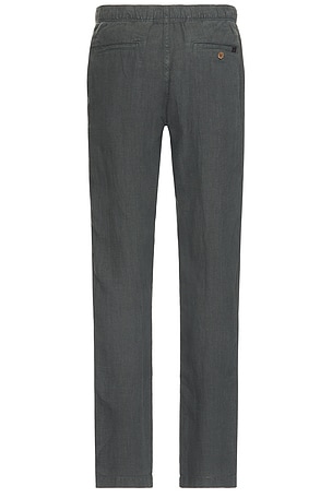 Faherty Linen Drawstring Pants in Black
